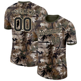 Custom Camo Black Cream-Olive Woodland Camouflage Salute To Service Performance T-Shirt