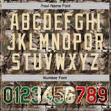 Custom Camo Vintage Mexican Flag Cream-Olive Woodland Camouflage Salute To Service Performance T-Shirt
