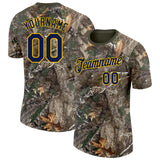 Custom Camo Navy Yellow-Olive Woodland Camouflage Salute To Service Performance T-Shirt