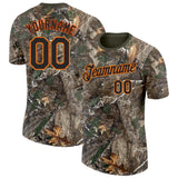 Custom Camo Black Orange Old Gold-Olive Woodland Camouflage Salute To Service Performance T-Shirt