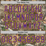 Custom Camo Purple Gold-Olive Woodland Camouflage Salute To Service Performance T-Shirt