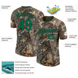Custom Camo Kelly Green Black-Olive Woodland Camouflage Salute To Service Performance T-Shirt