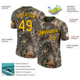 Custom Camo Gold Black-Olive Woodland Camouflage Salute To Service Performance T-Shirt