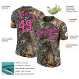 Custom Camo Pink Navy-Olive Woodland Camouflage Salute To Service Performance T-Shirt