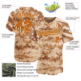 Custom Camo USA Flag Texas Orange Vegas Gold-Brown Stars & Stripes Raglan Sleeves Salute To Service Authentic Baseball Jersey