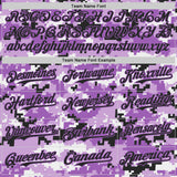 Custom Camo USA Flag Black-Medium Purple Stars & Stripes Raglan Sleeves Salute To Service Authentic Baseball Jersey