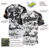 Custom Camo USA Flag Black-Steel Gray Stars & Stripes Raglan Sleeves Salute To Service Authentic Baseball Jersey