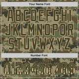Custom Camo USA Flag Olive-Vegas Gold Stars & Stripes Raglan Sleeves Salute To Service Authentic Baseball Jersey