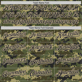 Custom Camo USA Flag Black City Cream-Olive Stars & Stripes Raglan Sleeves Salute To Service Authentic Baseball Jersey