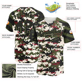 Custom Camo USA Flag Black-Olive Stars & Stripes Raglan Sleeves Salute To Service Authentic Baseball Jersey