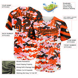 Custom Camo USA Flag Black-Orange Stars & Stripes Raglan Sleeves Salute To Service Authentic Baseball Jersey