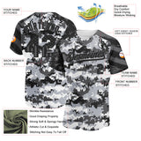 Custom Camo USA Flag Black-Steel Gray Stars & Stripes Raglan Sleeves Salute To Service Authentic Baseball Jersey