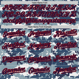 Custom Camo USA Flag Navy Red-US Navy Blue Stars & Stripes Raglan Sleeves Salute To Service Authentic Baseball Jersey