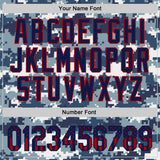 Custom Camo USA Flag Navy Red-US Navy Blue Stars & Stripes Raglan Sleeves Salute To Service Authentic Baseball Jersey