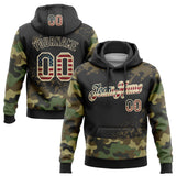 Custom Stitched Camo Vintage USA Flag Black-Cream Paint Splatter Salute To Service Pullover Sweatshirt Hoodie