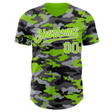 Custom Camo Neon Green-White Salute To Service Authentic Baseball Jersey