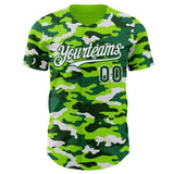 Custom Camo Green-White Salute To Service Authentic Baseball Jersey