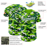 Custom Camo Green-White Salute To Service Authentic Baseball Jersey