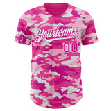Custom Camo Deep Pink-White Salute To Service Authentic Baseball Jersey