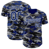 Custom Camo Royal-White Salute To Service Authentic Baseball Jersey