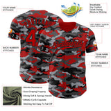 Custom Camo Red-Black Salute To Service Authentic Baseball Jersey