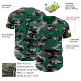 Custom Camo Kelly Green-Black Salute To Service Authentic Baseball Jersey