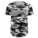 Custom Camo White-Black Salute To Service Authentic Baseball Jersey