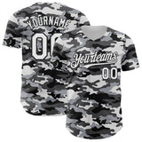 Custom Camo White-Black Salute To Service Authentic Baseball Jersey