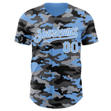 Custom Camo Light Blue-White Salute To Service Authentic Baseball Jersey