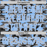 Custom Camo Light Blue-White Salute To Service Authentic Baseball Jersey