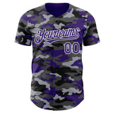 Custom Camo Purple-White Salute To Service Authentic Baseball Jersey
