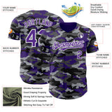 Custom Camo Purple-White Salute To Service Authentic Baseball Jersey
