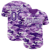 Custom Camo Purple-White Salute To Service Authentic Baseball Jersey