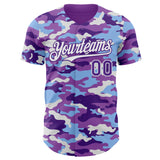 Custom Camo Purple-White Salute To Service Authentic Baseball Jersey
