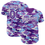Custom Camo Purple-White Salute To Service Authentic Baseball Jersey