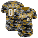 Custom Camo White-Old Gold Salute To Service Authentic Baseball Jersey