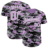 Custom Camo Light Purple-White Salute To Service Authentic Baseball Jersey