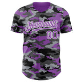 Custom Camo Medium Purple-White Salute To Service Authentic Baseball Jersey