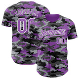 Custom Camo Medium Purple-White Salute To Service Authentic Baseball Jersey