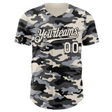 Custom Camo Cream-Black Salute To Service Authentic Baseball Jersey