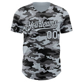 Custom Camo Silver-Black Salute To Service Authentic Baseball Jersey