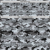 Custom Camo Silver-Black Salute To Service Authentic Baseball Jersey