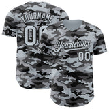 Custom Camo Silver-Black Salute To Service Authentic Baseball Jersey