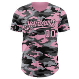 Custom Camo Light Pink-Black Salute To Service Authentic Baseball Jersey