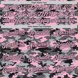 Custom Camo Light Pink-Black Salute To Service Authentic Baseball Jersey