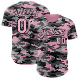Custom Camo Light Pink-Black Salute To Service Authentic Baseball Jersey
