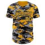 Custom Camo Gold-Black Salute To Service Authentic Baseball Jersey
