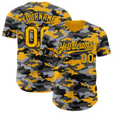 Custom Camo Gold-Black Salute To Service Authentic Baseball Jersey
