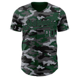 Custom Camo Green-Black Salute To Service Authentic Baseball Jersey