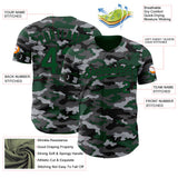 Custom Camo Green-Black Salute To Service Authentic Baseball Jersey